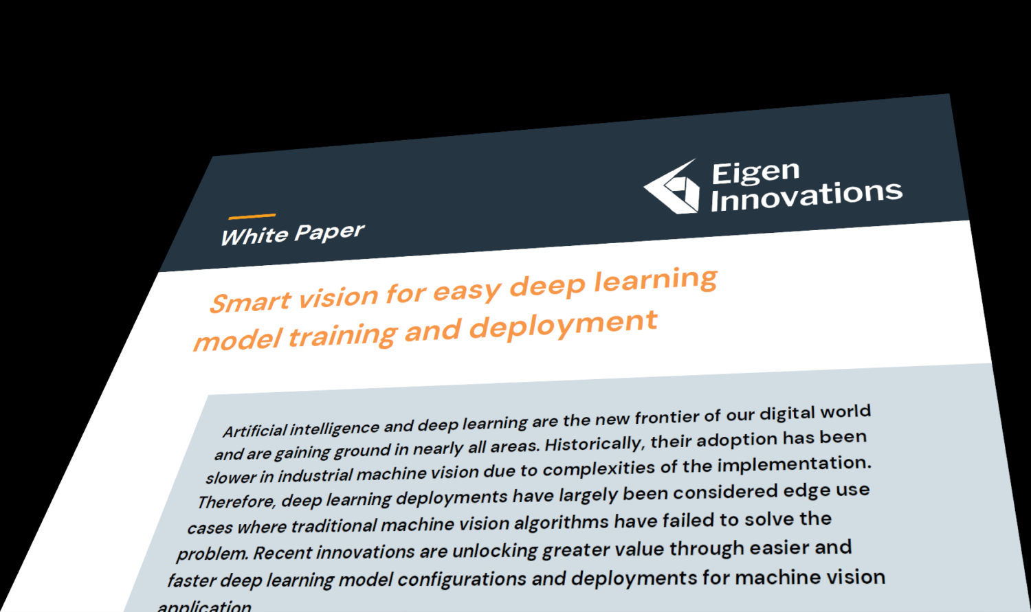 White Paper Deep Learning TechTalk Feb 2023